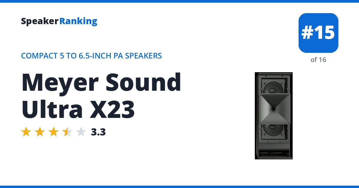 Meyer Sound Ultra X23 - ranked #15 of 16 Compact 5 to 6.5-Inch PA Speakers · Editor's rating 3.3/5