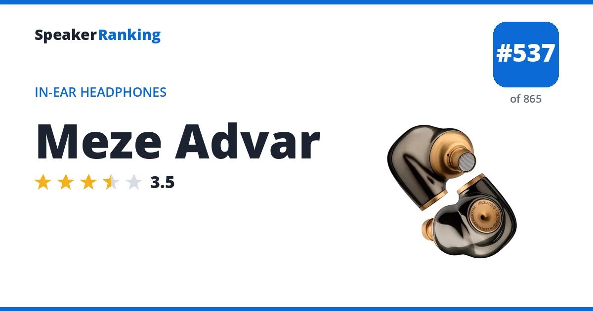 Meze Advar - ranked #537 of 865 In-Ear Headphones · Editor's rating 3.5/5