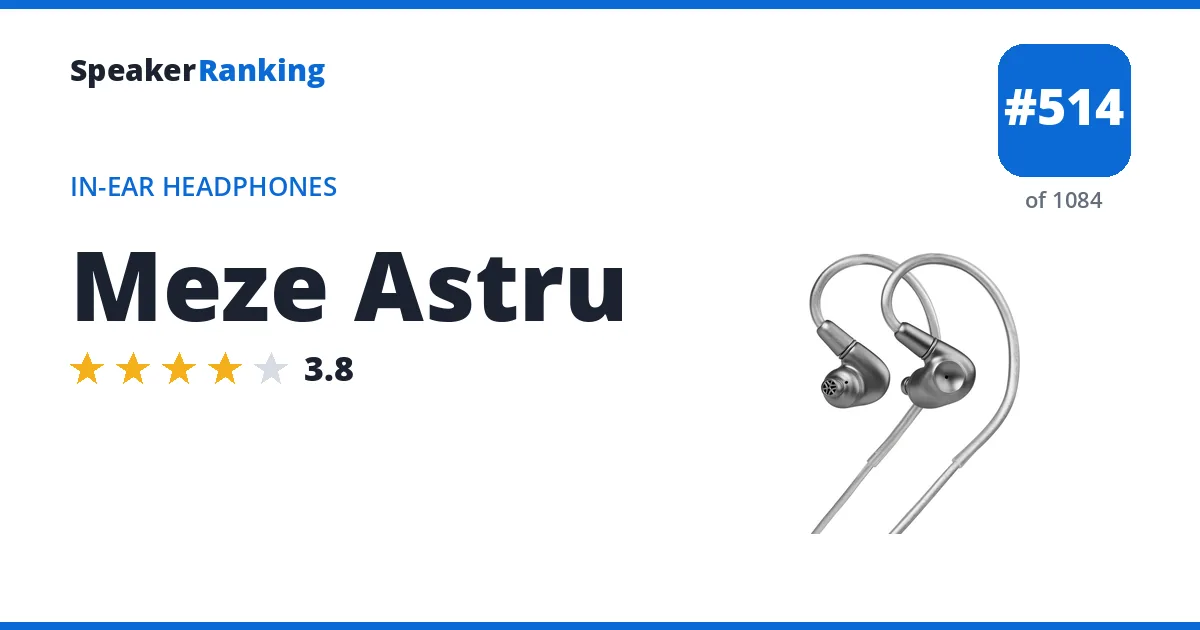 Meze Astru - ranked #512 of 1061 In-Ear Headphones · Editor's rating 3.8/5