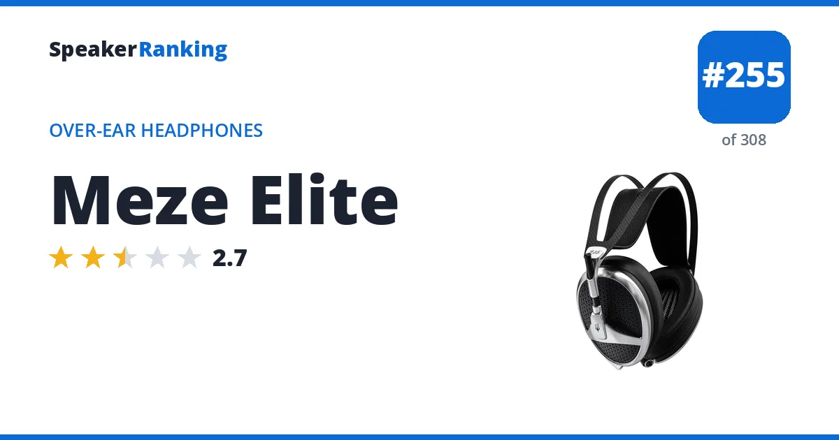 Meze Elite - ranked #255 of 308 Over-Ear Headphones · Editor's rating 2.7/5