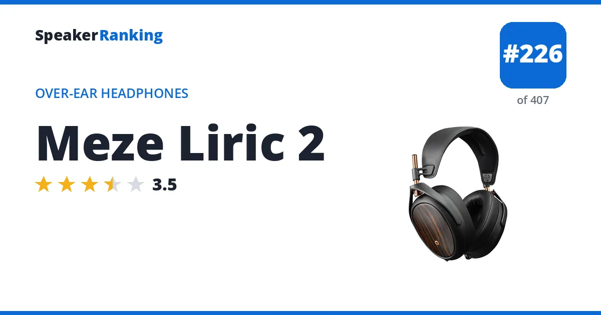 Meze Liric 2 - ranked #226 of 382 Over-Ear Headphones · Editor's rating 3.5/5