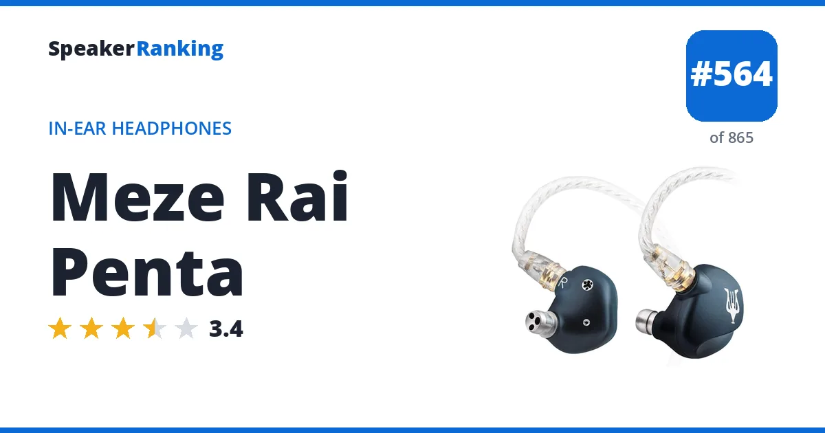 Meze Rai Penta - ranked #564 of 865 In-Ear Headphones · Editor's rating 3.4/5