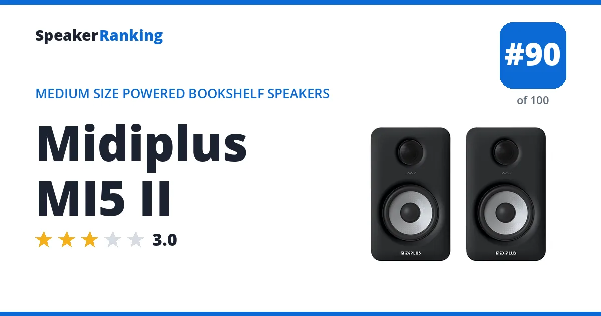 Midiplus MI5 II - ranked #90 of 100 Medium Size Powered Bookshelf Speakers · Editor's rating 3/5