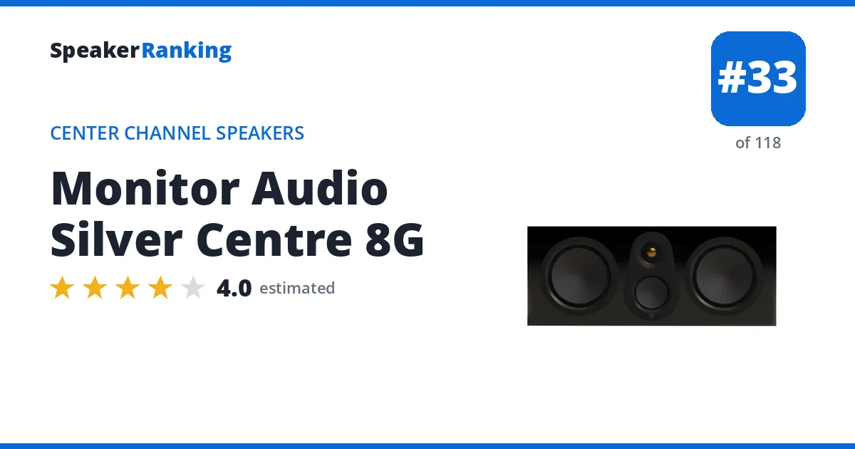 Monitor Audio Silver Centre 8G - ranked #33 of 118 Center Channel Speakers · Editor's rating 4/5
