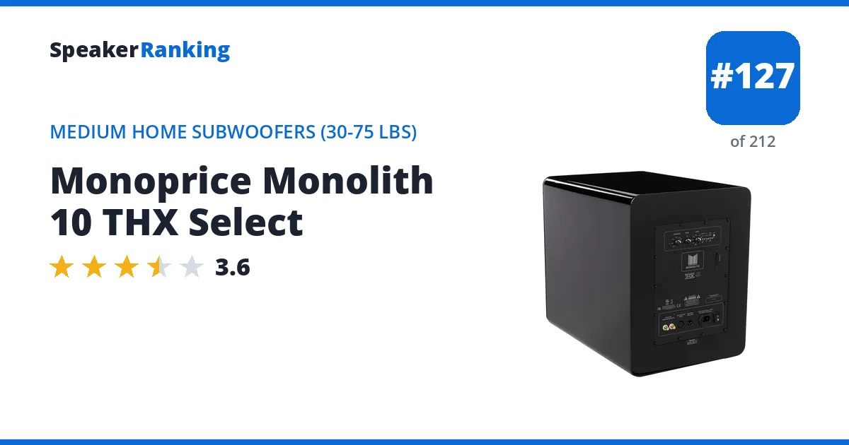 Monoprice Monolith 10 THX Select ranking card