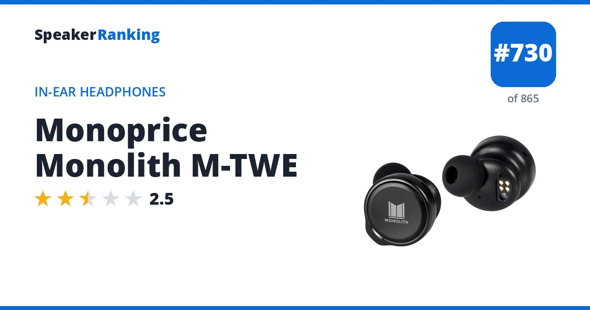 Monoprice Monolith M-TWE - ranked #730 of 865 In-Ear Headphones · Editor's rating 2.5/5