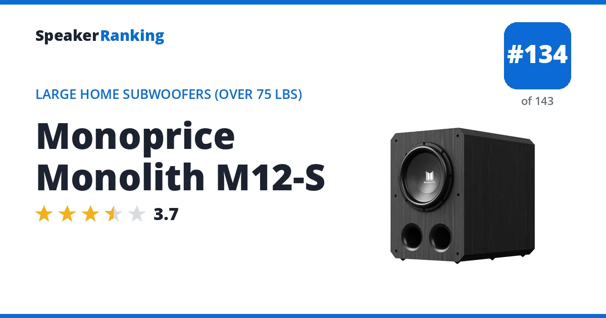 Monoprice Monolith M12-S ranking card
