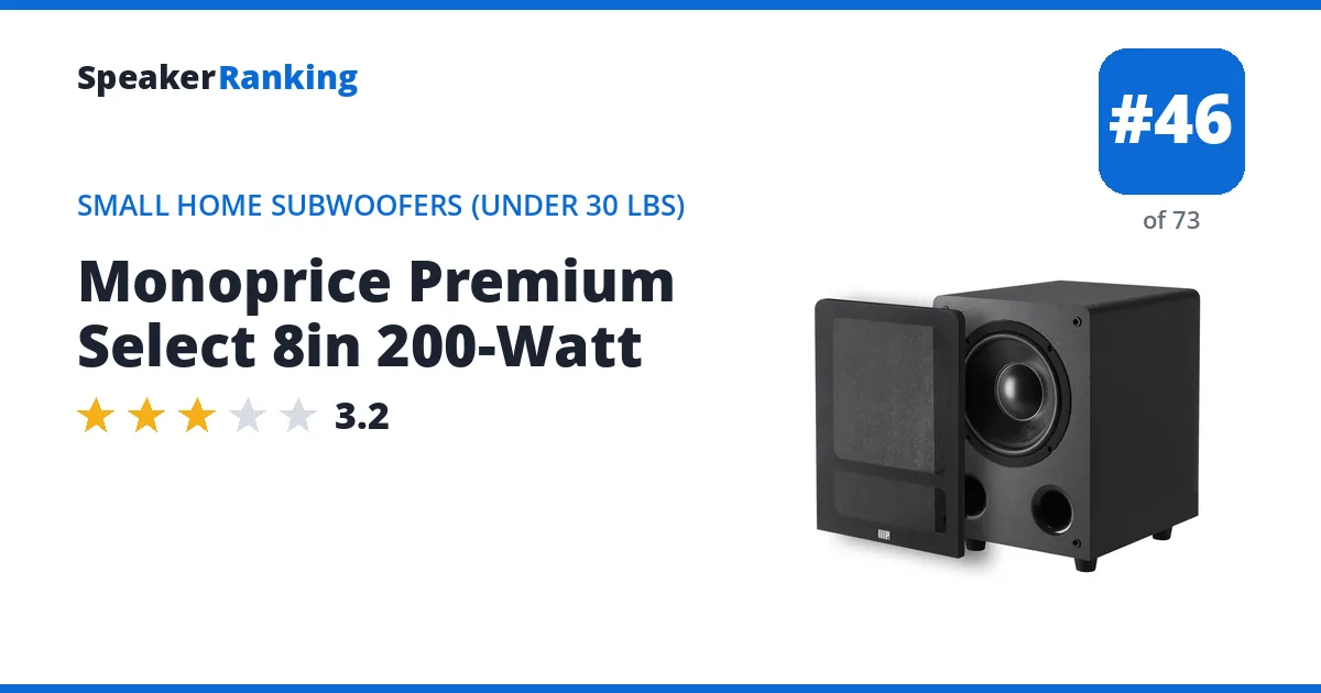 Monoprice Premium Select 8in 200-Watt ranking card