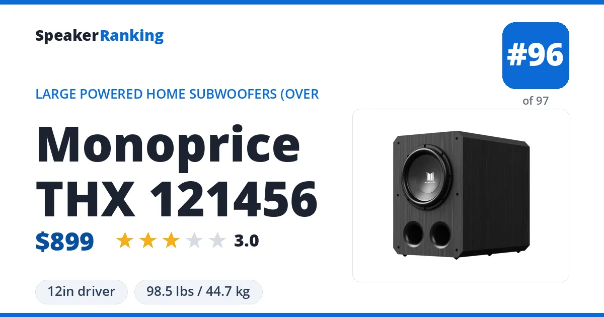 Monoprice THX 121456 ranking card