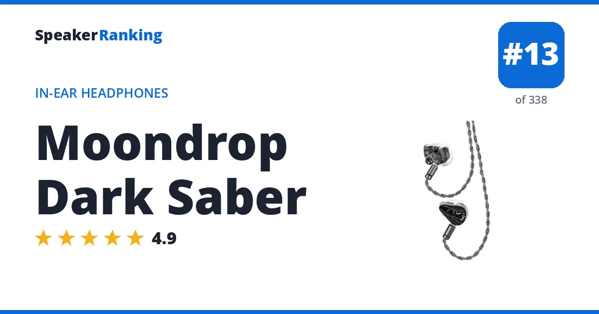 Moondrop Dark Saber - ranked #13 of 297 In-Ear Headphones · Editor's rating 4.9/5
