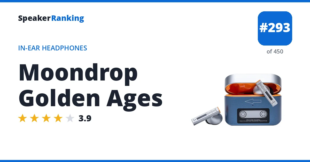 Moondrop Golden Ages - ranked #293 of 450 In-Ear Headphones · Editor's rating 3.9/5