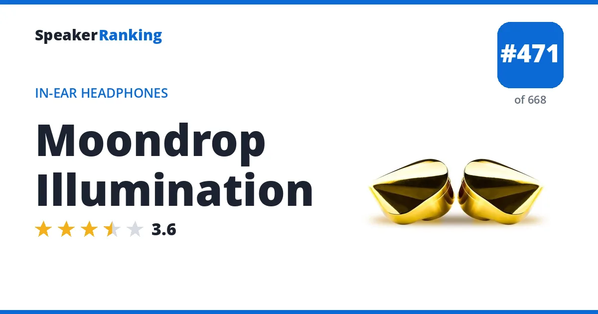 Moondrop Illumination - ranked #471 of 668 In-Ear Headphones · Editor's rating 3.6/5