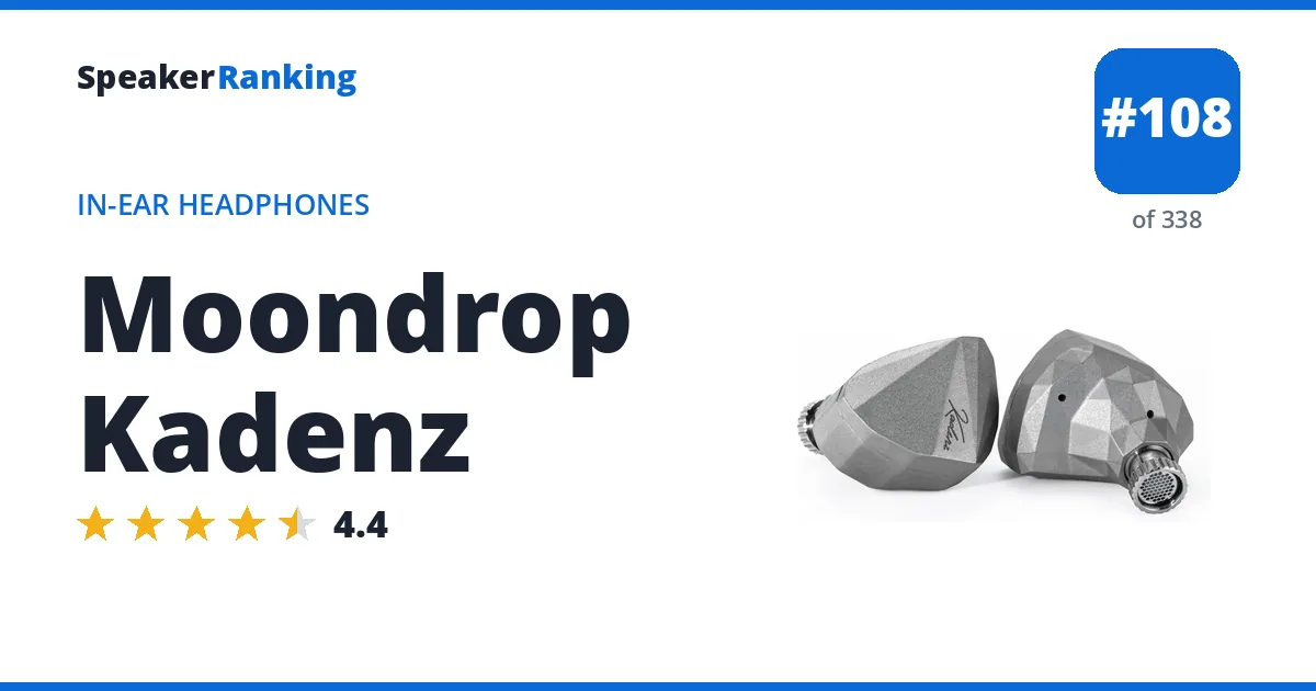 Moondrop Kadenz - ranked #108 of 297 In-Ear Headphones · Editor's rating 4.4/5