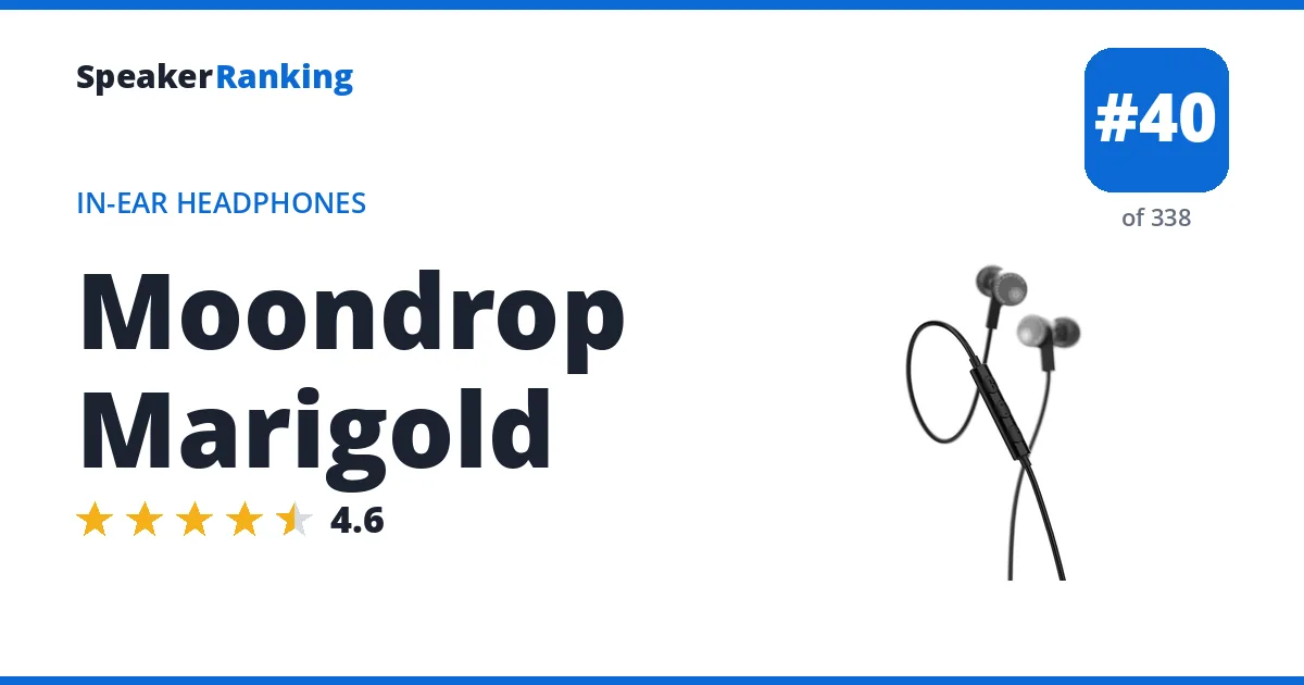 Moondrop Marigold - ranked #40 of 297 In-Ear Headphones · Editor's rating 4.6/5