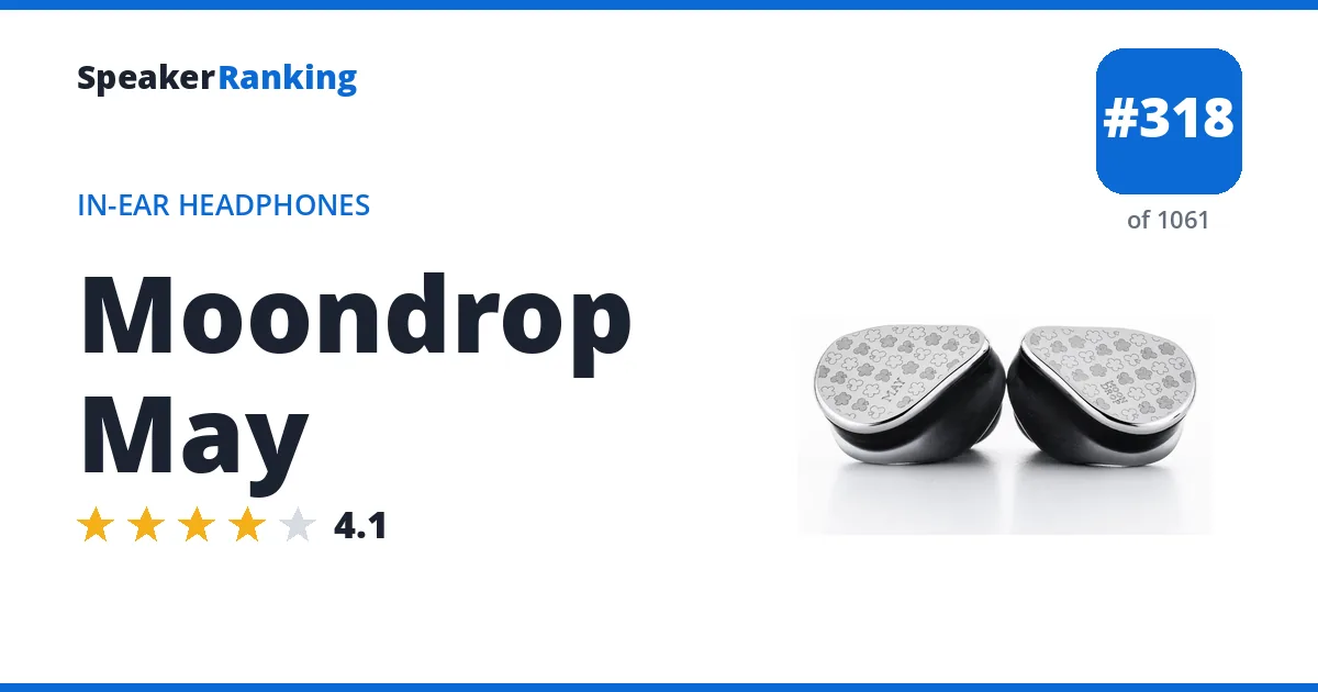 Moondrop May - ranked #318 of 1061 In-Ear Headphones · Editor's rating 4.1/5