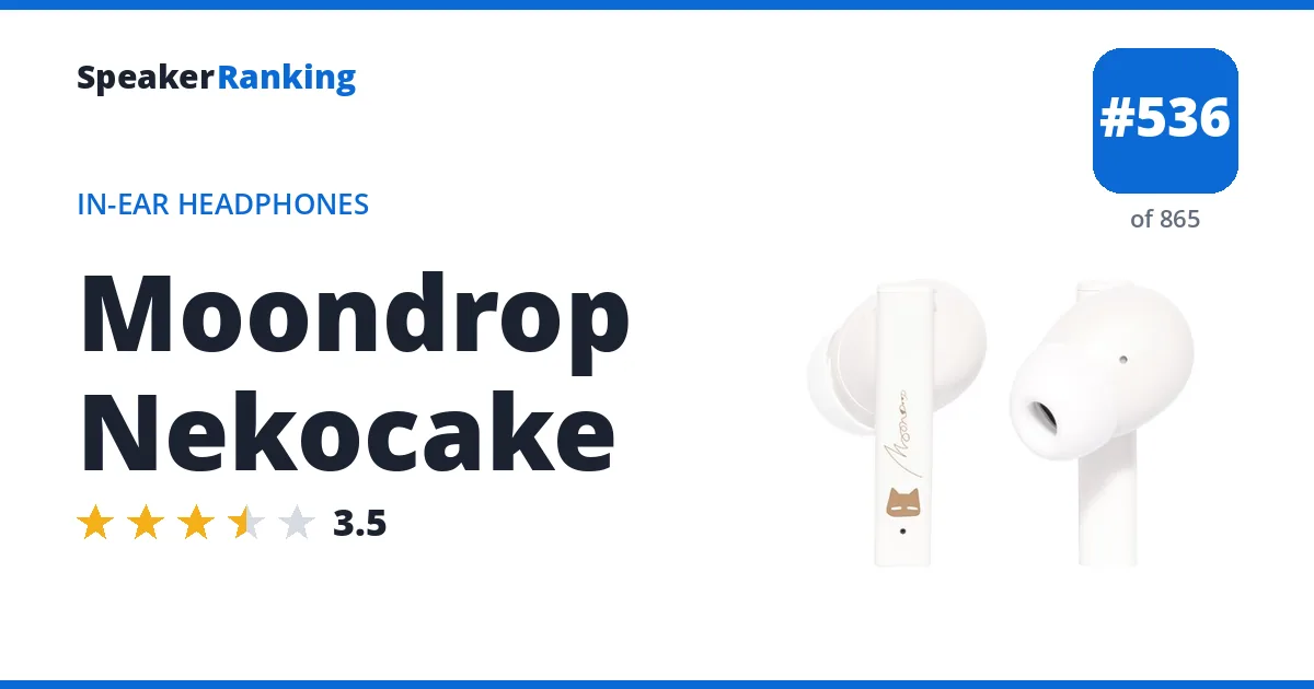 Moondrop Nekocake - ranked #536 of 865 In-Ear Headphones · Editor's rating 3.5/5
