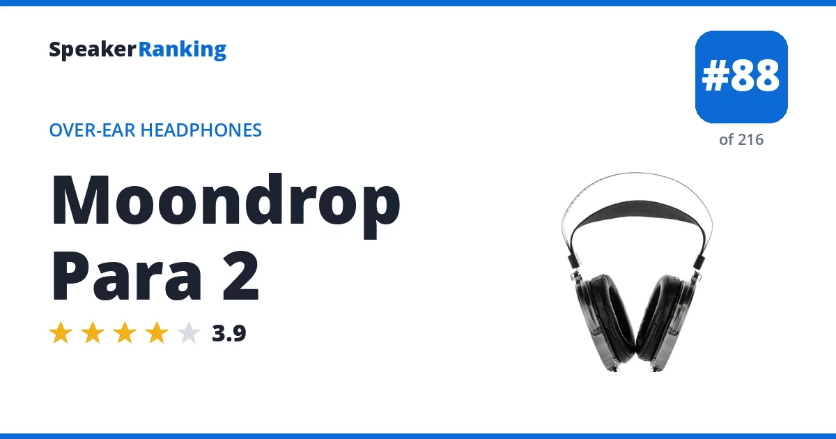 Moondrop Para 2 - ranked #88 of 216 Over-Ear Headphones · Editor's rating 3.9/5