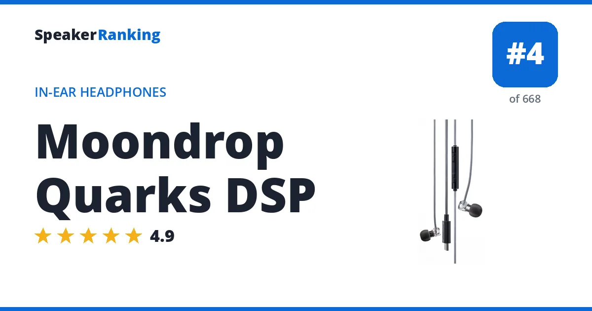 Moondrop Quarks DSP - ranked #4 of 668 In-Ear Headphones · Editor's rating 4.9/5