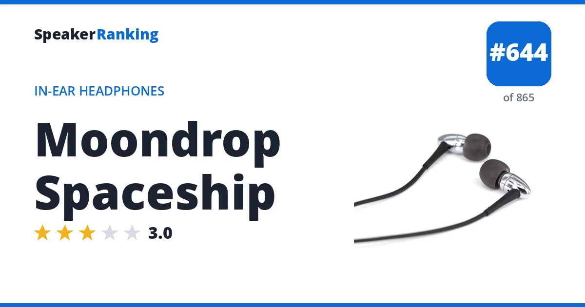 Moondrop Spaceship - ranked #644 of 865 In-Ear Headphones · Editor's rating 3/5