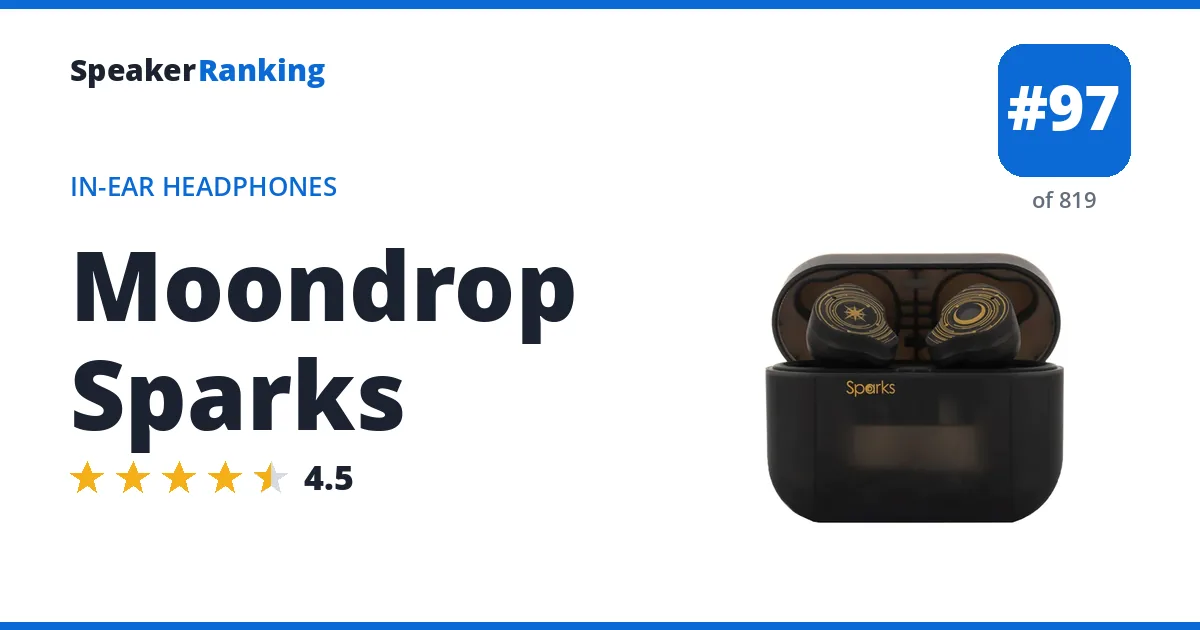 Moondrop Sparks - ranked #97 of 749 In-Ear Headphones · Editor's rating 4.5/5