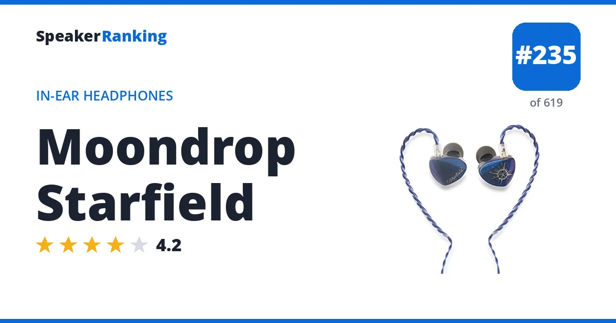 Moondrop Starfield - ranked #229 of 584 In-Ear Headphones · Editor's rating 4.2/5