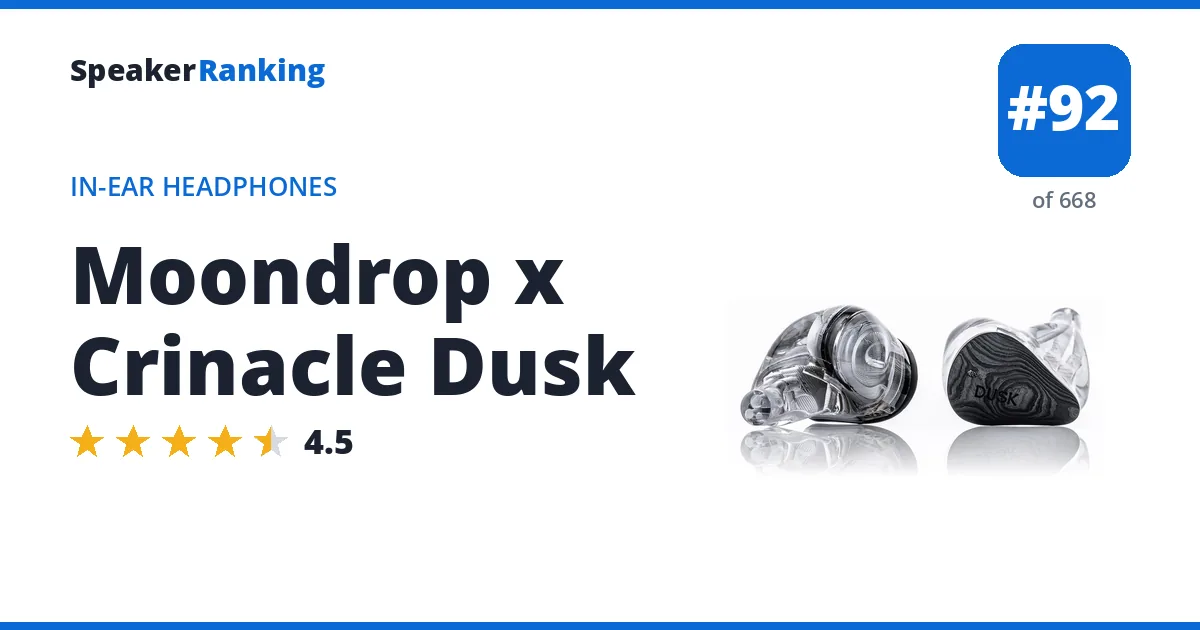 Moondrop x Crinacle Dusk - ranked #88 of 657 In-Ear Headphones · Editor's rating 4.5/5