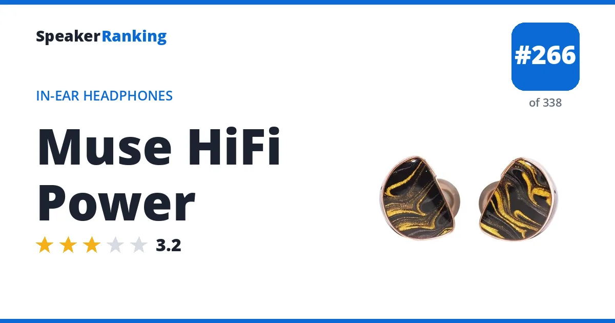 Muse HiFi Power - ranked #225 of 297 In-Ear Headphones · Editor's rating 3.2/5