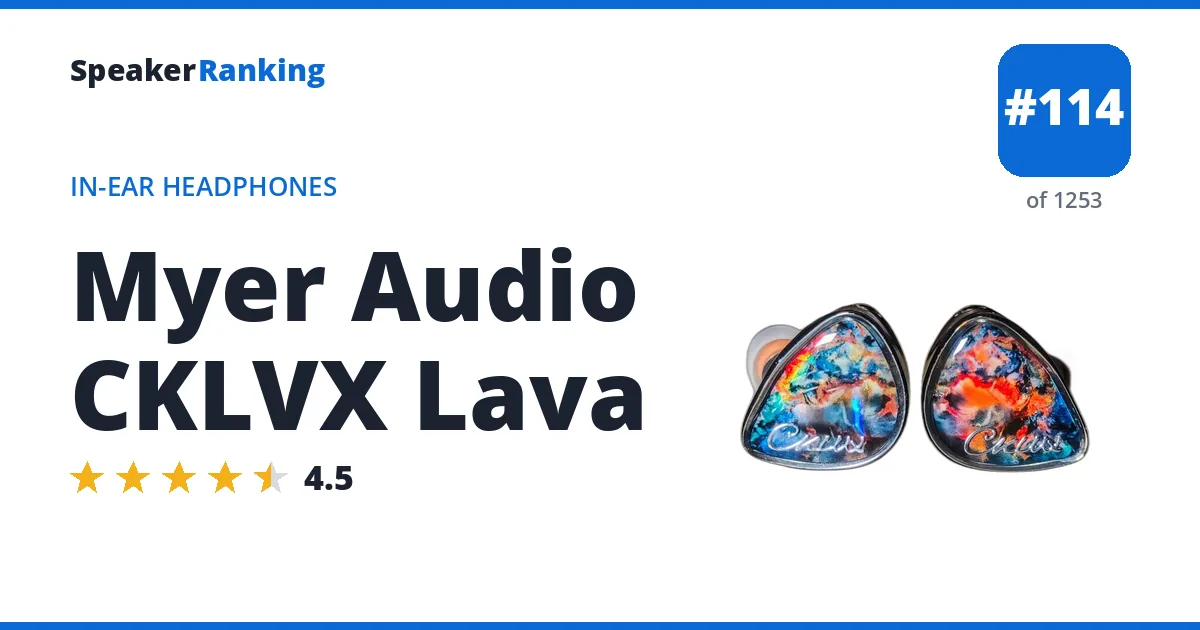 Myer Audio CKLVX Lava - ranked #114 of 1253 In-Ear Headphones · Editor's rating 4.5/5
