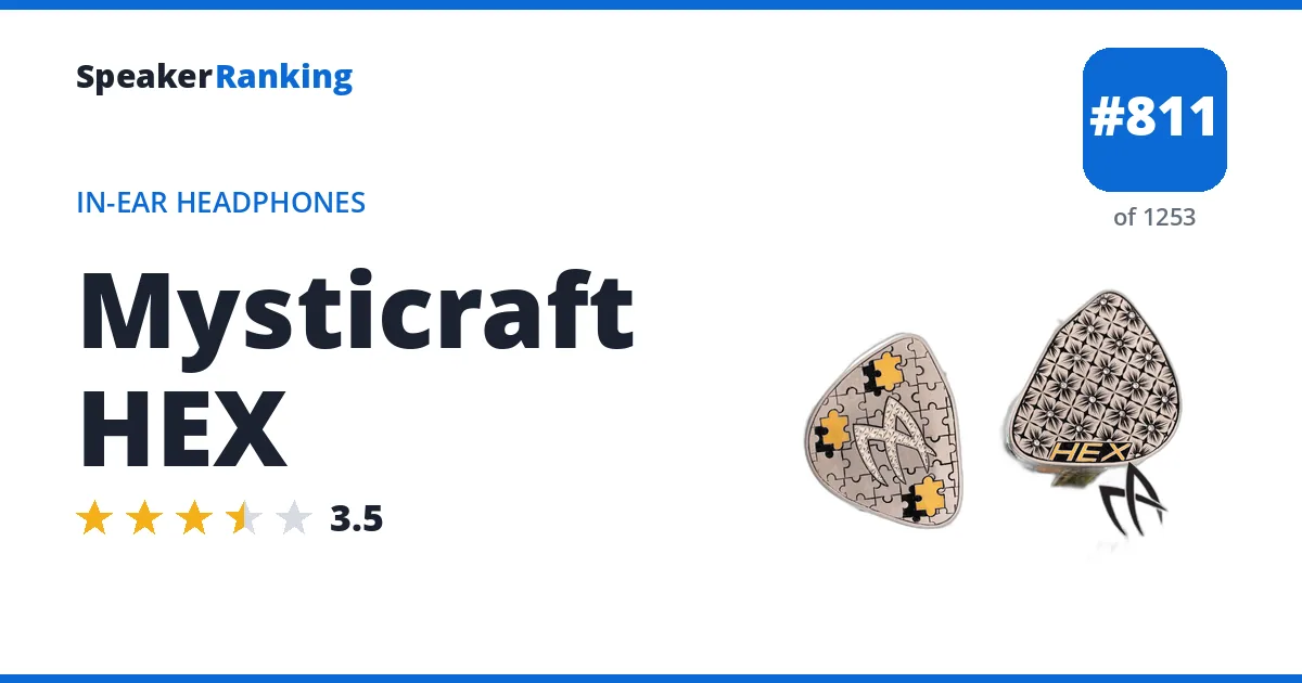 Mysticraft HEX - ranked #811 of 1253 In-Ear Headphones · Editor's rating 3.5/5