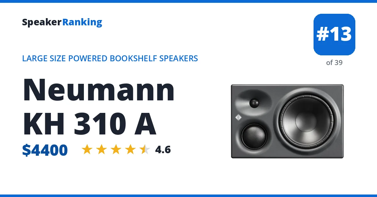 Neumann KH 310 A - ranked #13 of 39 Large Size Powered Bookshelf Speakers · Editor's rating 4.6/5
