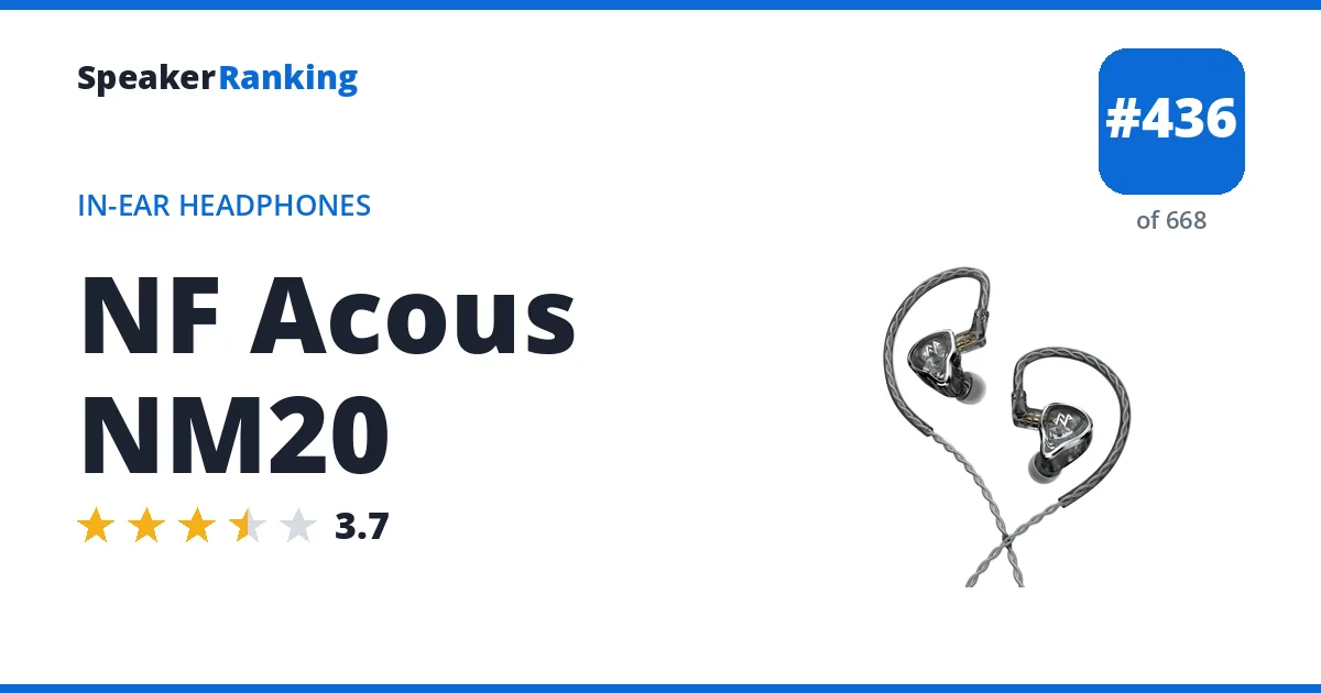 NF Acous NM20 ranking card