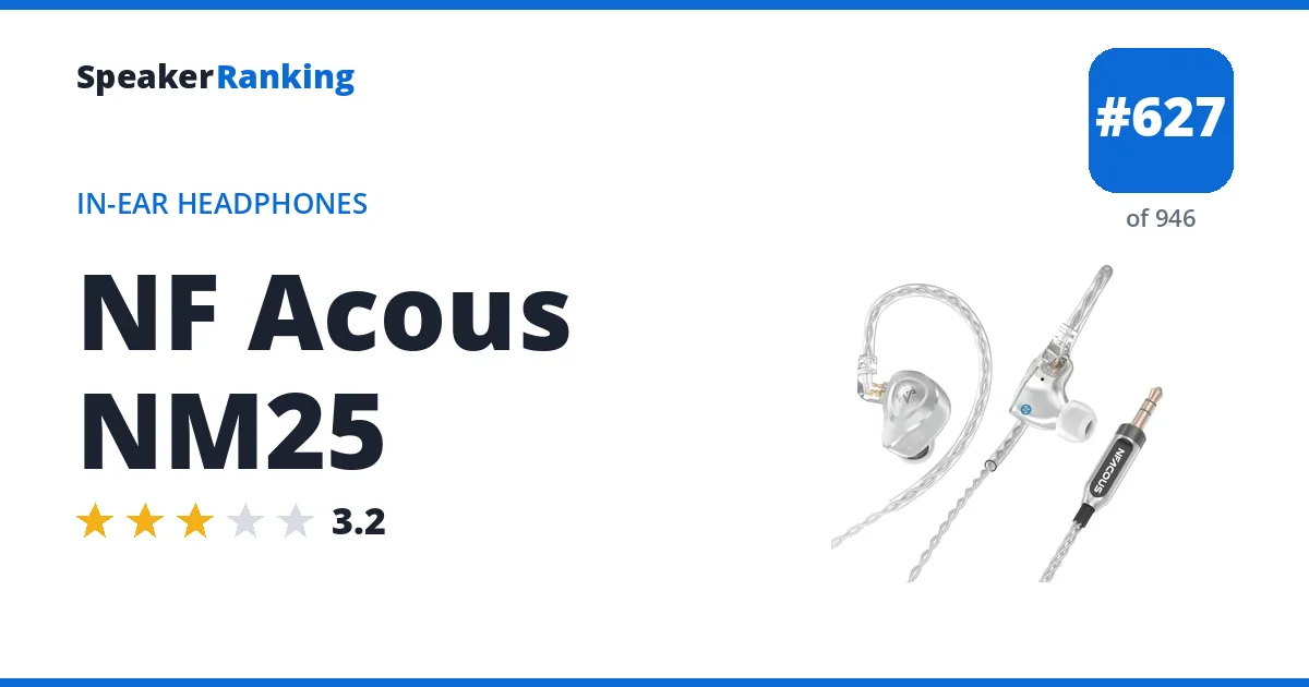 NF Acous NM25 - ranked #627 of 946 In-Ear Headphones · Editor's rating 3.2/5
