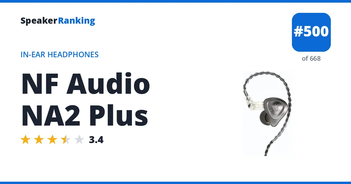 NF Audio NA2 Plus - ranked #496 of 657 In-Ear Headphones · Editor's rating 3.4/5