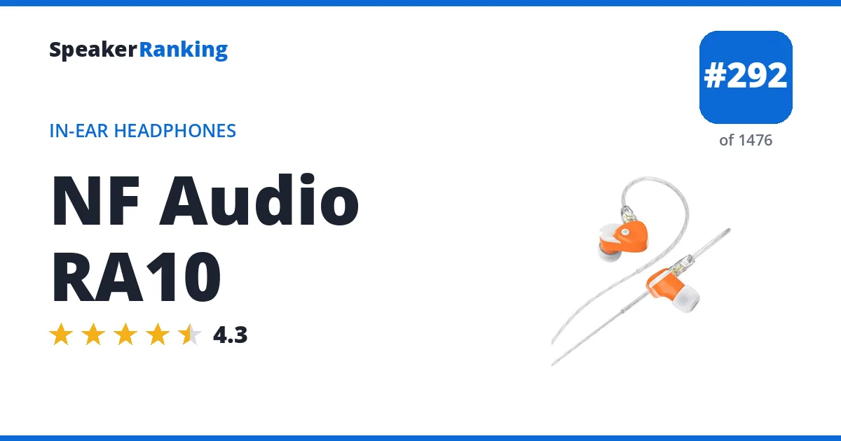 NF Audio RA10 - ranked #292 of 1476 In-Ear Headphones · Editor's rating 4.3/5