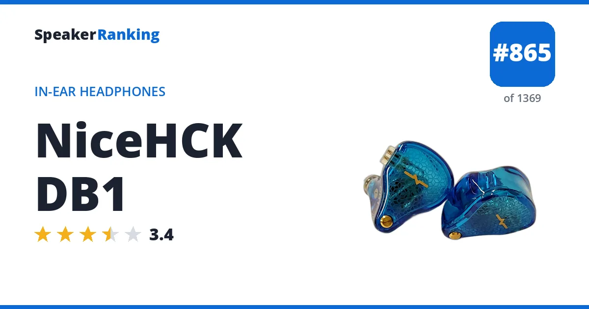 NiceHCK DB1 - ranked #865 of 1369 In-Ear Headphones · Editor's rating 3.4/5