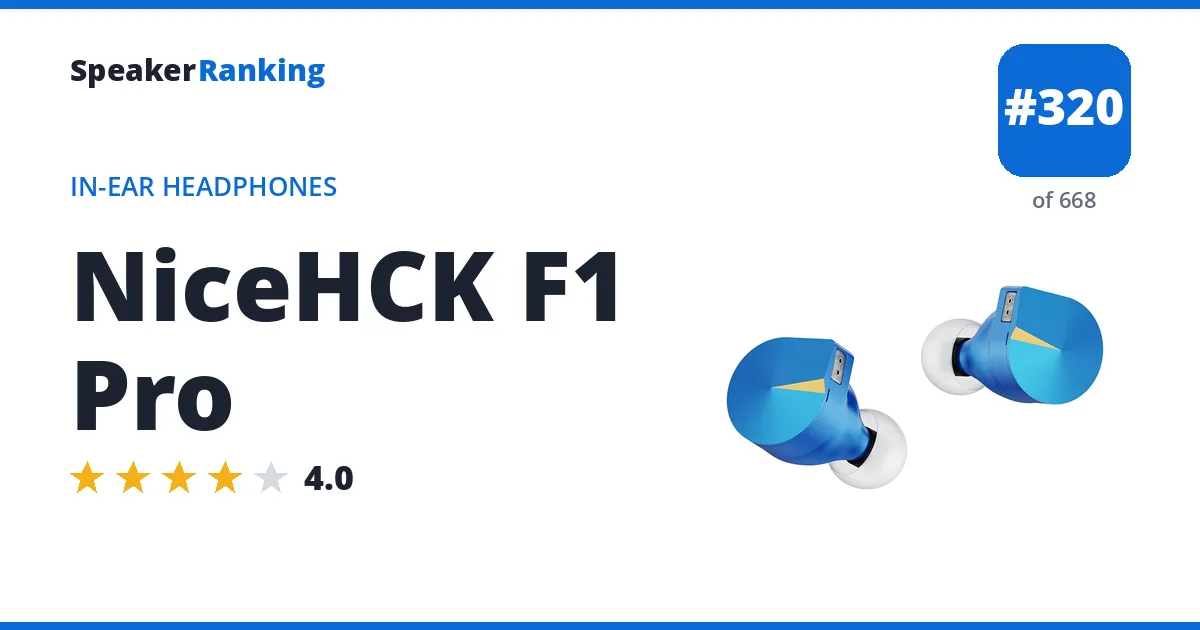 NiceHCK F1 Pro - ranked #316 of 657 In-Ear Headphones · Editor's rating 4/5