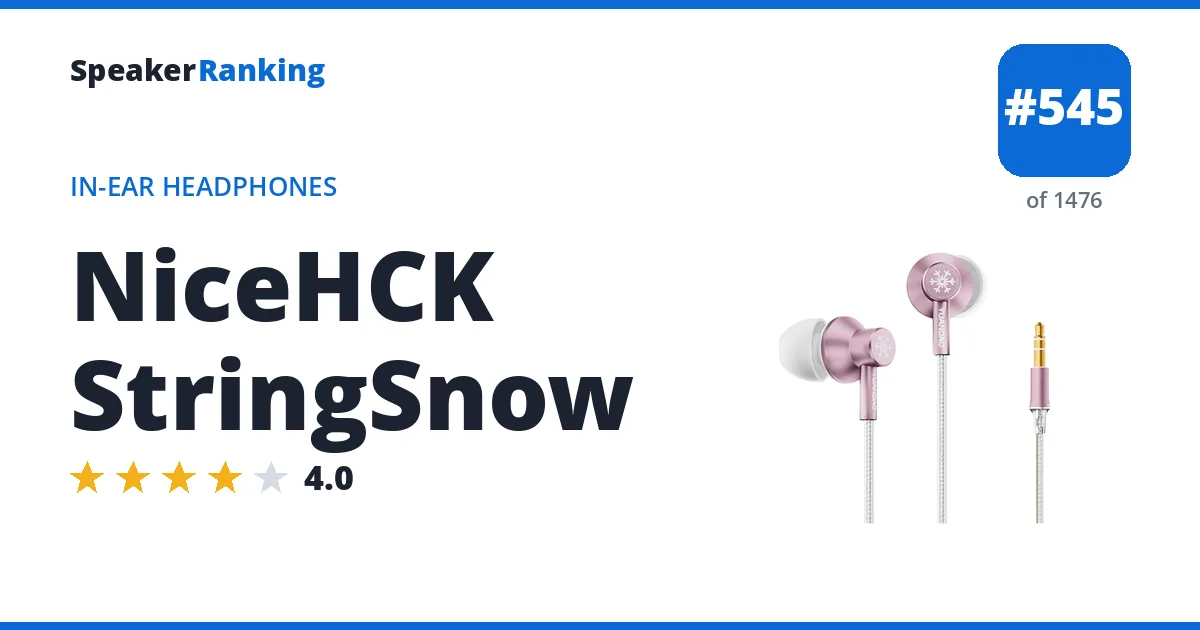 NiceHCK StringSnow - ranked #545 of 1476 In-Ear Headphones · Editor's rating 4/5