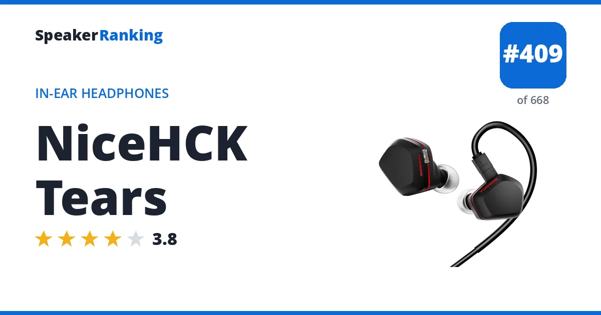 NiceHCK Tears - ranked #405 of 657 In-Ear Headphones · Editor's rating 3.8/5