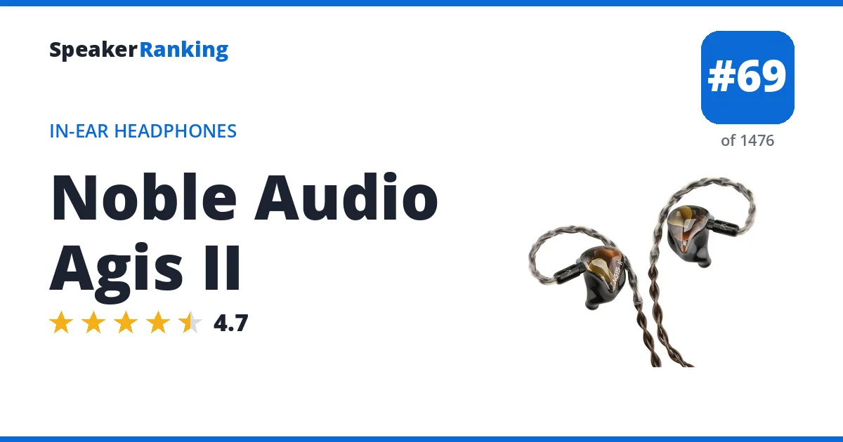 Noble Audio Agis II - ranked #66 of 1448 In-Ear Headphones · Editor's rating 4.7/5