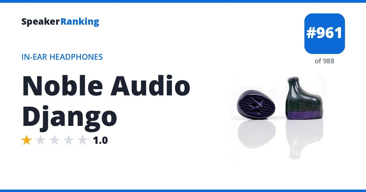 Noble Audio Django - ranked #944 of 971 In-Ear Headphones · Editor's rating 1/5