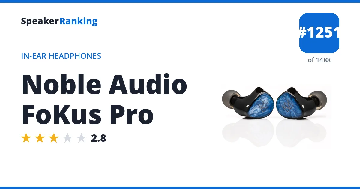 Noble Audio FoKus Pro ranking card