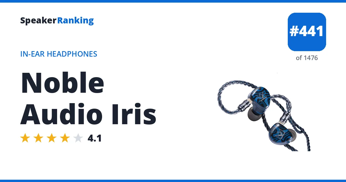 Noble Audio Iris - ranked #441 of 1476 In-Ear Headphones · Editor's rating 4.1/5