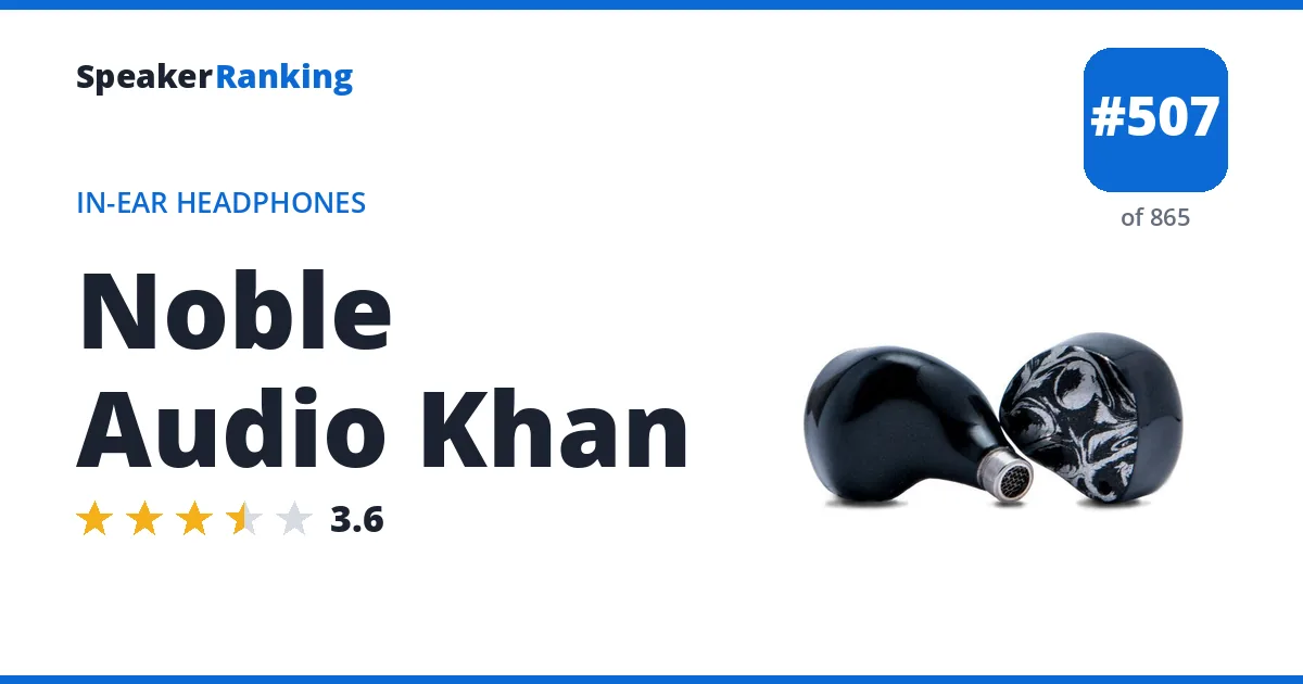 Noble Audio Khan - ranked #507 of 865 In-Ear Headphones · Editor's rating 3.6/5