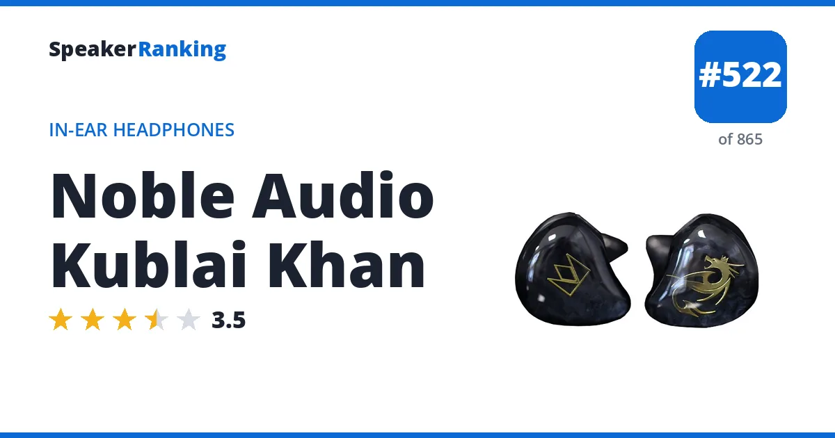 Noble Audio Kublai Khan - ranked #522 of 865 In-Ear Headphones · Editor's rating 3.5/5