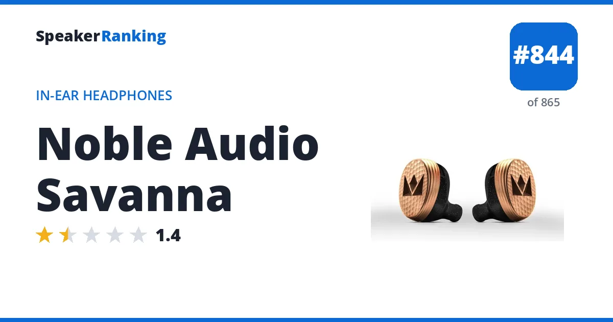 Noble Audio Savanna - ranked #844 of 865 In-Ear Headphones · Editor's rating 1.4/5