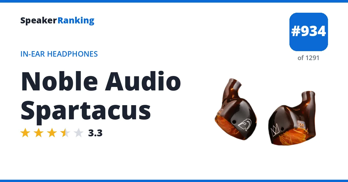 Noble Audio Spartacus - ranked #934 of 1291 In-Ear Headphones · Editor's rating 3.3/5