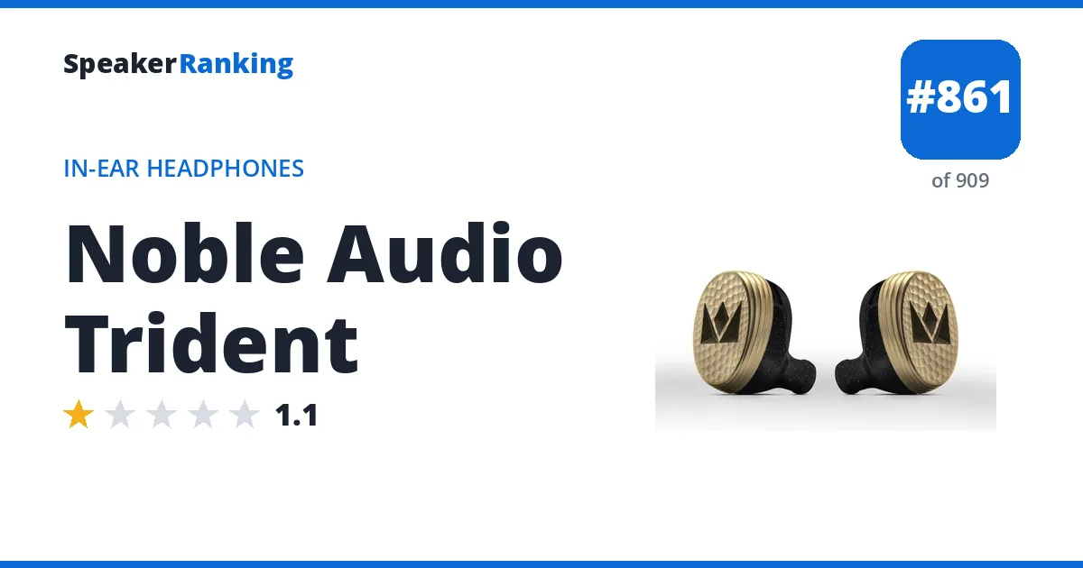 Noble Audio Trident - ranked #861 of 909 In-Ear Headphones · Editor's rating 1.1/5