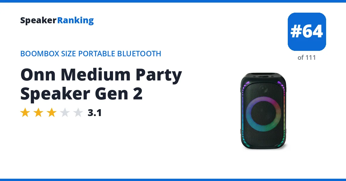 Onn Medium Party Speaker Gen 2 ranking card