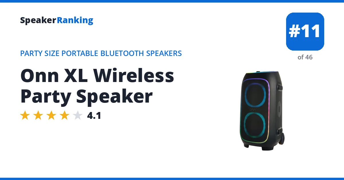 Onn XL Wireless Party Speaker ranking card