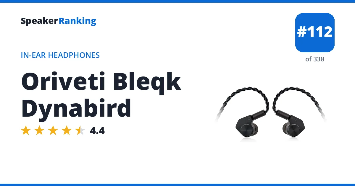 Oriveti Bleqk Dynabird - ranked #112 of 297 In-Ear Headphones · Editor's rating 4.4/5